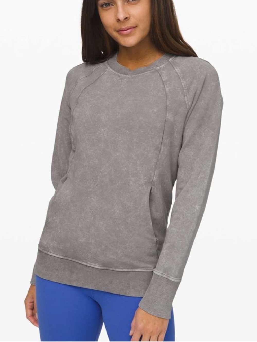 lululemon athletica Scuba Crew in Washed Dark Chrome